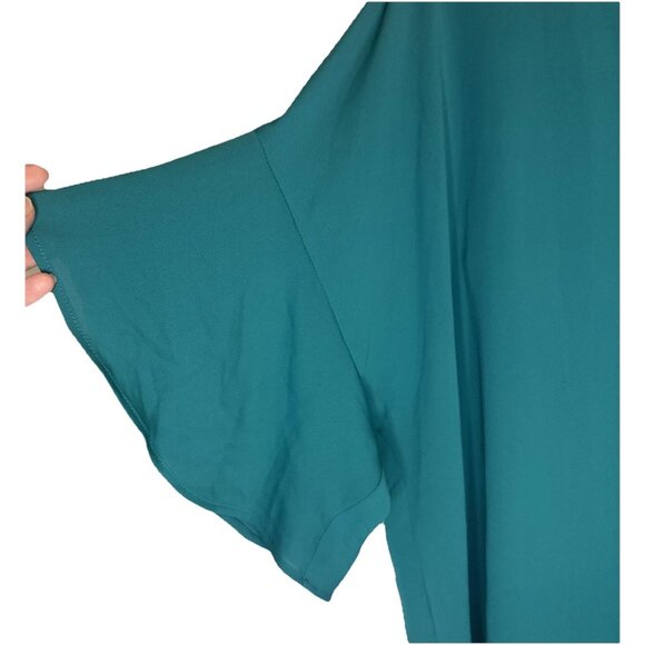 J. Jill Wearever Collection Womens Teal Pullover Flutter Sleeve Blouse Top Sz L - Picture 3 of 9